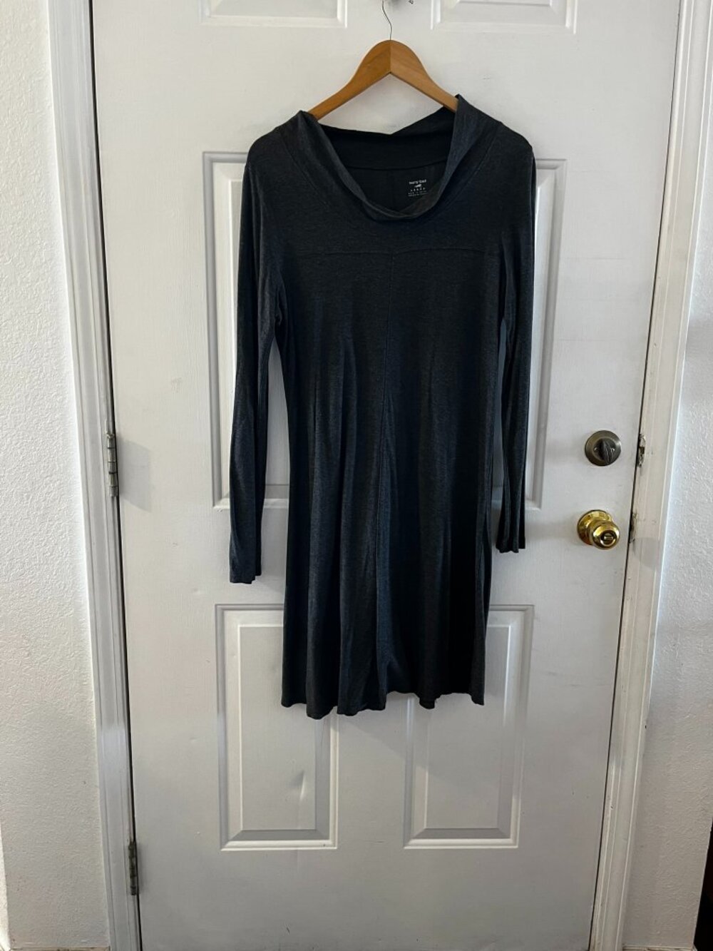 Horny Toad Woman's Gray Light Weight Long Sleeves Midi Dress Sz Lr